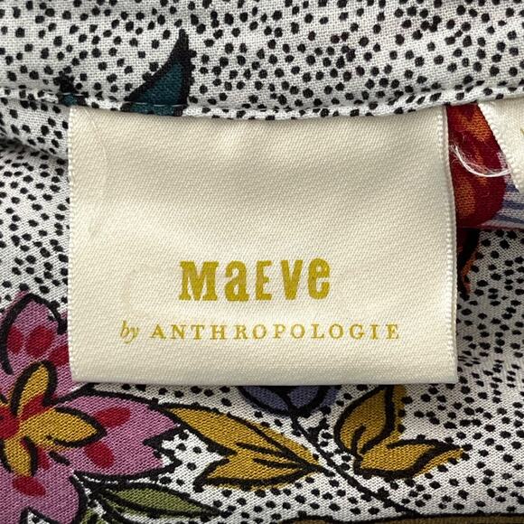 Anthropologie Maeve Janie Blouse Size 2 Peplum Flounced Tie Peasant Floral Boho - Picture 10 of 13